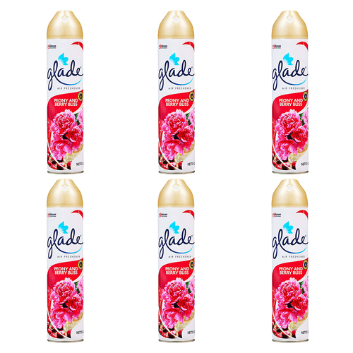 6PK Glade Air Freshener Peony & Berry Bliss Home/Room Fragrance Spray 225ml