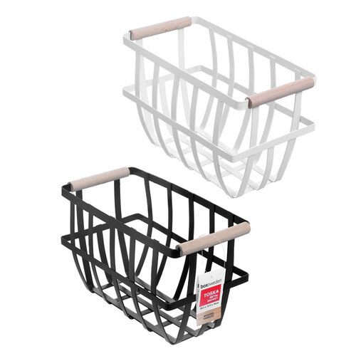 3PK Boxsweden Toska Metal Basket 25.5X12.5X16cm Assorted