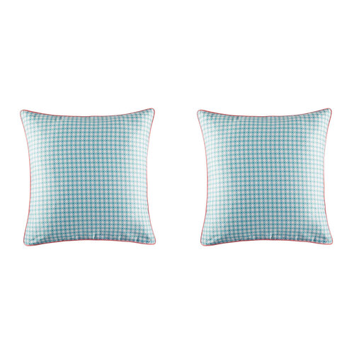 2PK Kas Australia Mosi Euro Throw Pillowcase 65x65cm - Aqua