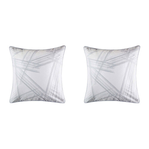 2PK Kas Australia Sasco Euro Throw Pillowcase 65x65cm - Grey