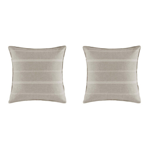 2PK Kas Australia Balmoral Euro Throw Pillowcase 65x65cm - Neutral