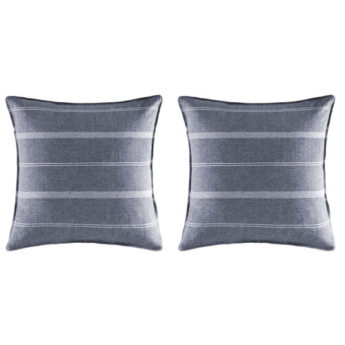 2PK Kas Australia Balmoral Euro Throw Pillowcase 65x65cm - Navy