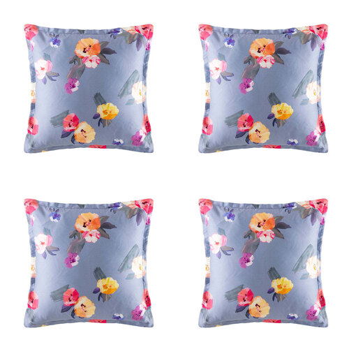 4PK Kas Australia Kelisa Euro Throw Pillowcase 65x65cm - Multicoloured