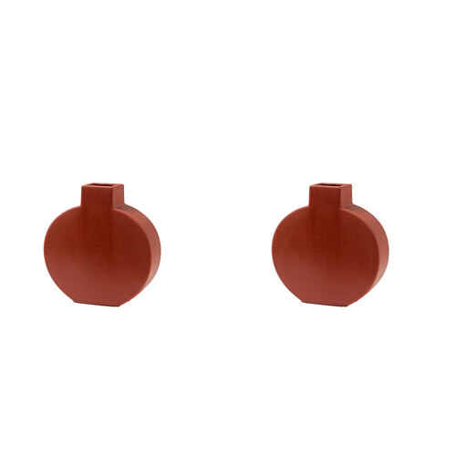 2PK Ben David Dune Ceramic Flower Vase Home Decor One Size - Terracotta