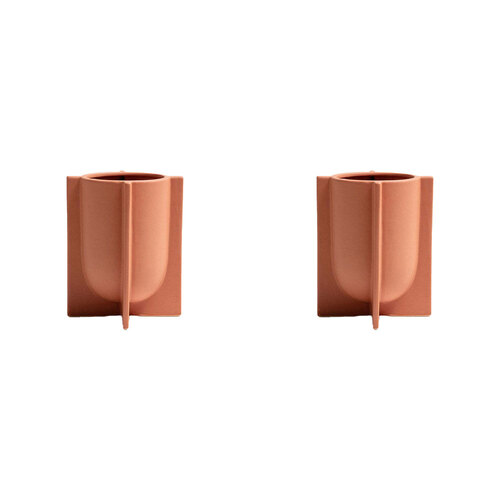 2PK Ben David Chester Ceramic Planter Home Decor Small - Raw Sienna