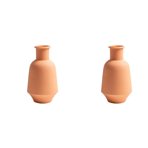 2PK Ben David Havana Ceramic Flower Vase Home Decor One Size - Peach