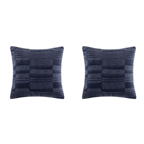 2PK Kas Australia Flint Filled Cushion/Pillow Decor Square 50x50cm - Navy