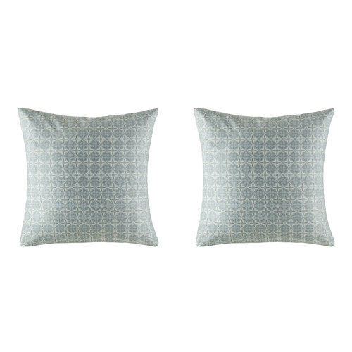 2PK Kas Australia Rosetta Euro Throw Pillowcase 65x65cm - Mineral