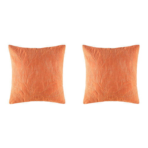 2PK Kas Australia Manara Euro Throw Pillowcase 65x65cm - Rust