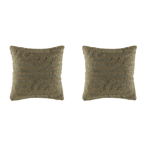 2PK Kas Australia Knoto Filled Cushion Decor Square 50x50cm - Olive