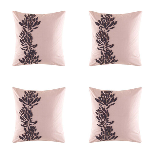 4PK Kas Australia Dalby Euro Throw Pillowcase 65x65cm - Blush