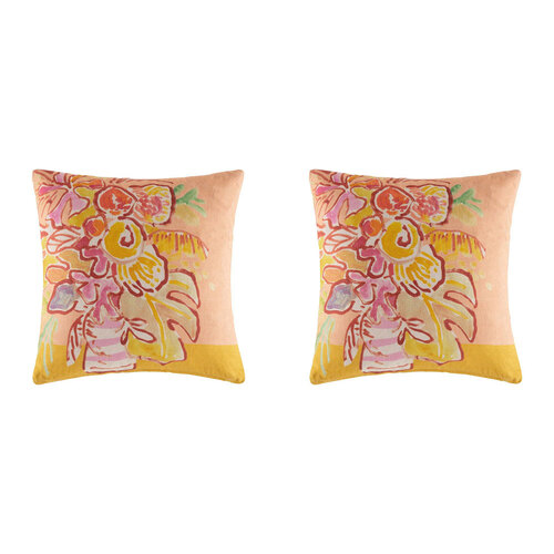 2PK Kas Australia Albi Filled Cushion Decor Square 50x50cm - Yellow