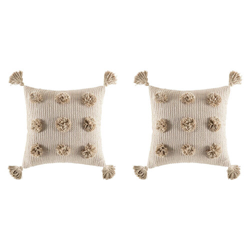 2PK Kas Australia Balla Filled Cushion Decor Square 50x50cm - Natural