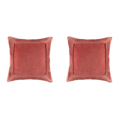 2PK Kas Australia Jasper Filled Cushion Decor Square 50x50cm - Clay