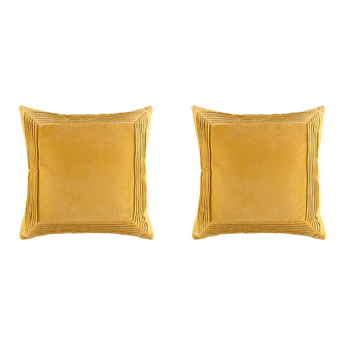 2PK Kas Australia Jasper Filled Cushion Decor Square 50x50cm - Mustard