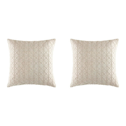 2PK Kas Australia Yarra Filled Cushion Decor Square 50x50cm - Natural