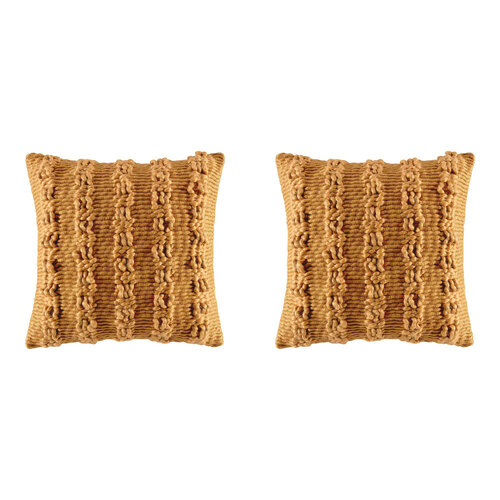 2PK Kas Australia Lattice Filled Cushion Decor Square 50x50cm - Mustard