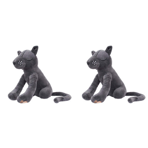 2PK Kas Kids Panther Plush Toy/Stuffed Animal 33x33cm - Charcoal