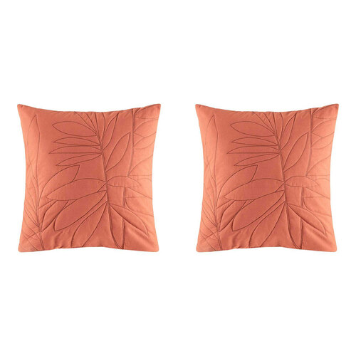 2PK Kas Australia Alberto Euro Throw Pillowcase 65x65cm - Clay