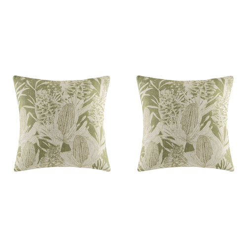 2PK Kas Australia Banksia Filled Cushion Decor Square 50x50cm - Sage