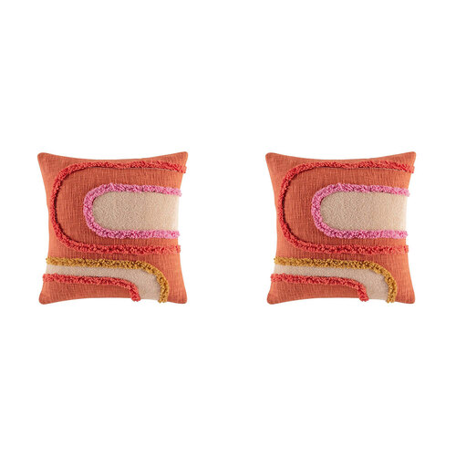 2PK Kas Australia Crista Filled Cushion Decor Square 50x50cm - Tomato