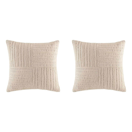 2PK Kas Australia Baden Filled Cushion Decor Square 50x50cm - Natural