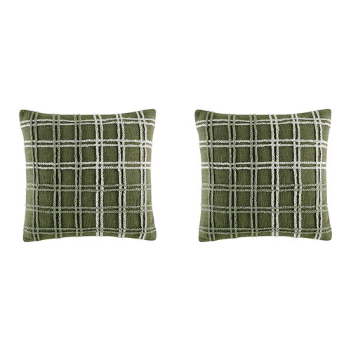 2PK Kas Australia Baron Filled Cushion Decor Square 50x50cm - Green