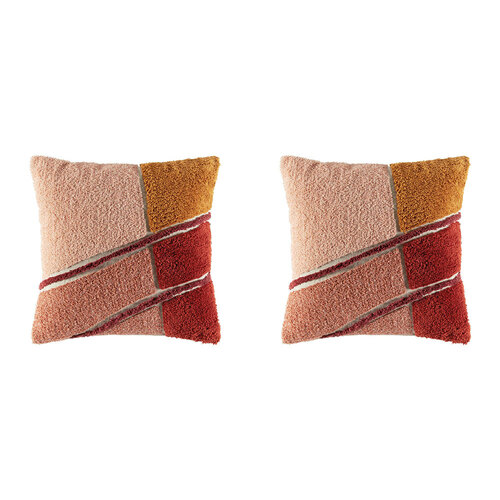 2PK Kas Australia Chester Filled Cushion Decor Square 50x50cm - Multicoloured