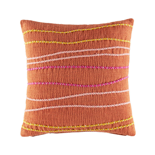 Kas Australia Sibella Filled Cushion Decor Square 50x50cm - Rust