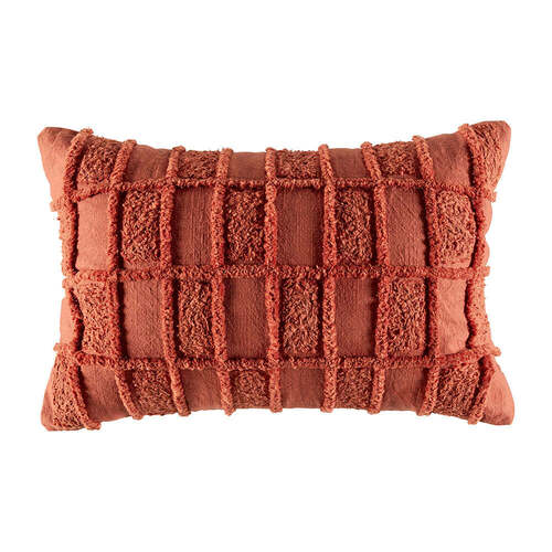 Kas Australia Jupe Filled Cushion Decor Rectangular 60x40cm - Brick