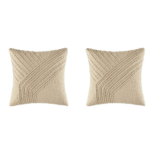 2PK Kas Australia Arlia Filled Cushion Decor Square 50x50cm - Natural