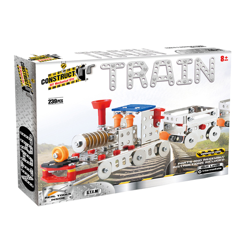 239pc Construct IT DIY Train Toy w/ Tools Kit Kids 8y+