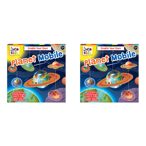 2PK Craft For Kids Create Your Own Planet Mobile Activity Kit 5y+