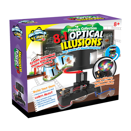 Science Lab 8-in-1 Optical Illusions Movie Effect Toy Kit Kids 8+