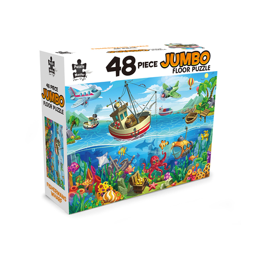 48pc Puzzle Master Jumbo Floor Fisherman’s Wharf Jigsaw Puzzle Kids 3y+