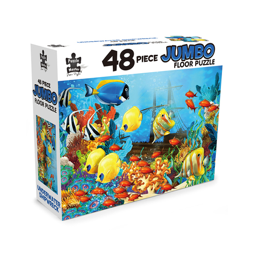 48pc Puzzle Master Jumbo Floor Underwater Shipwreck Jigsaw Puzzle Kids 3y+