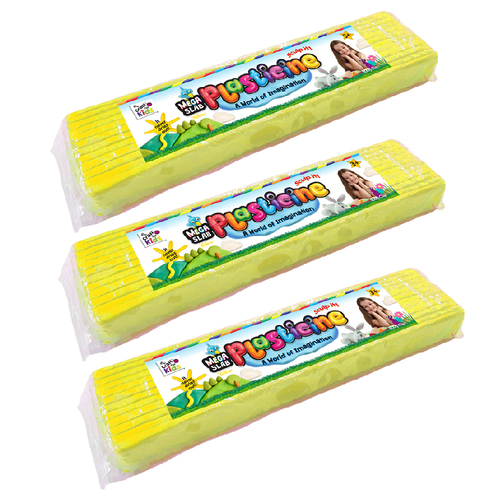 3PK Craft For Kids Mega Slab Plasticine 500g Clay Block Yellow 3y+