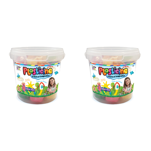 2PK 8PK Craft For Kids Plasticine 8-Colour 600g Clay Fun Rub/Bucket 3y+