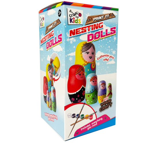 Craft For Kids Paint Your Own Wooden Nesting Dolls 5y+