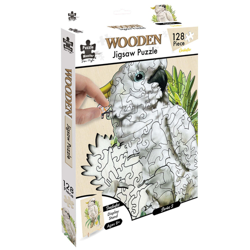 128pc Puzzle Master Kids Wooden Jigsaw Puzzle Series 5 - Cockatoo 12y+