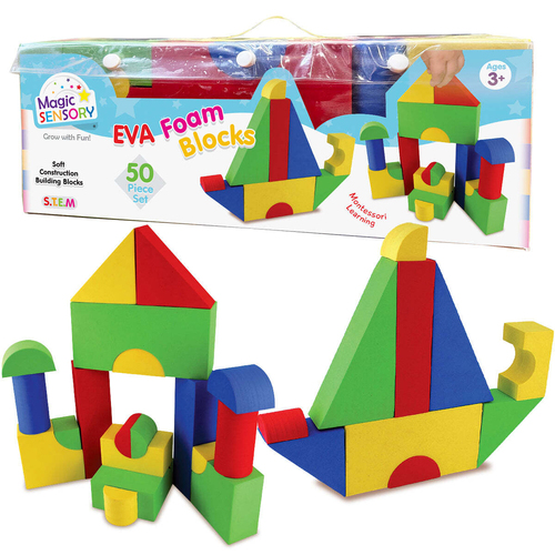 50pc Magic Sensory Eva Foam Soft Blocks Baby Educational Toy 18m+