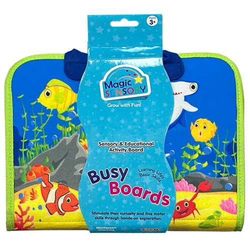 Magic Sensory Busy Board Kids/Toddler Activity Toy - Blue 18m+