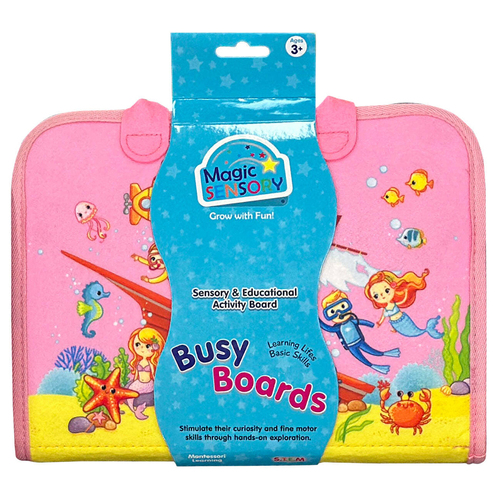 Magic Sensory Busy Board Kids/Toddler Activity Toy - Pink 18m+