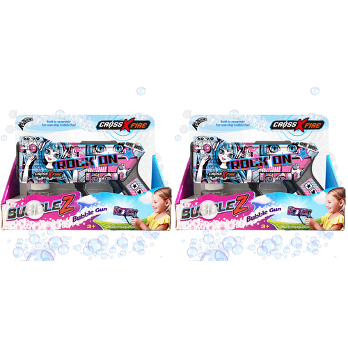 2PK Kazaang CrossXFire BubbleZ  Gun Kids Toy - Rock On 3y+