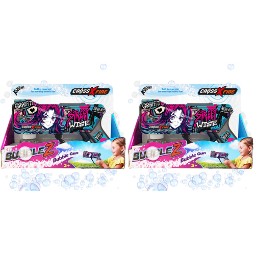 2PK Kazaang CrossXFire BubbleZ Gun Kids Toy - Streetwise 3y+