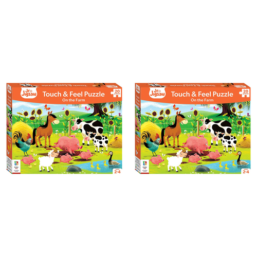 2PK 20pc Junior Jigsaw Touch & Feel On the Farm Puzzle Kids 2-4y