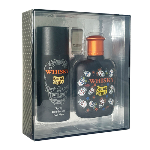 3pc Evaflor Whisky Sugar Skull Eau De Toilette & 150ml Deodorant Set 100ml 