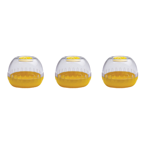 3PK Cuisena 8.5cm Plastic Fresh Citrus Keeper Pod - Yellow