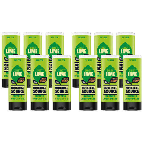 12PK Original Source Shower Gel Body Wash Zingy Lime 250ml