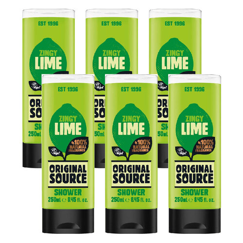 6PK Original Source Shower Gel Body Wash Zingy Lime 250ml